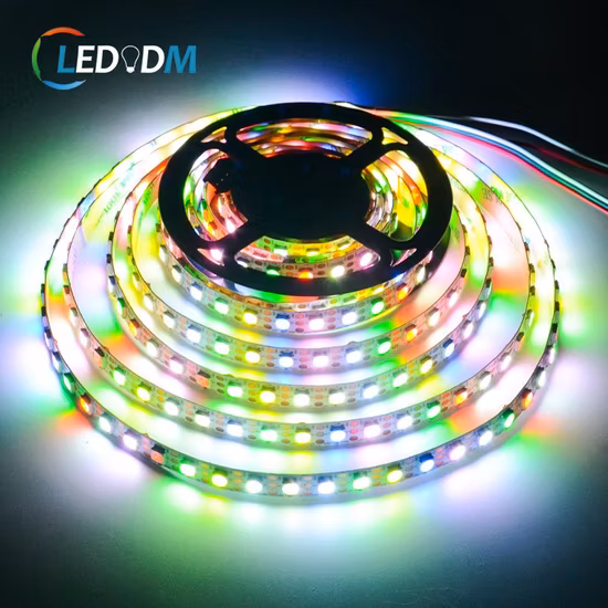 19 W DC 5 V 10 mm de largura Sk6812 5050 RGBW 60 LEDs por metro Decoração de festa Tiras de LED digitais