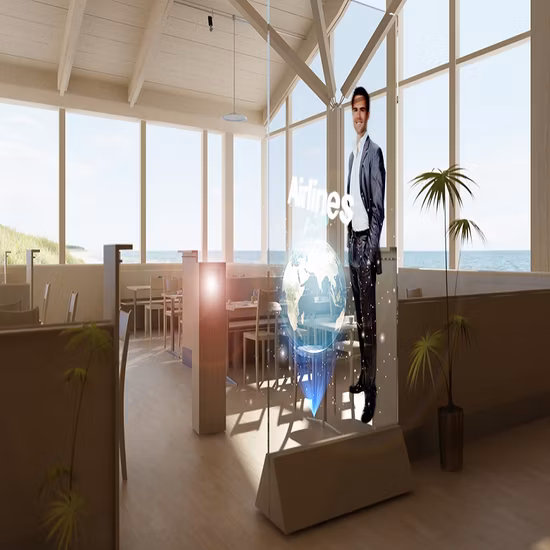 Filme autoadesivo holográfico para projeção traseira/tela transparente